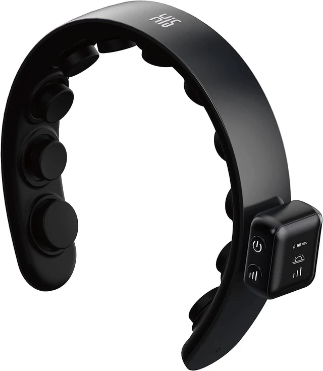 Main image of H1 Fashion Hairband Head Massager - Slim & Lightweight, 11 Vibrating Heads, 5 Modes, 3 Intensities from Gentle Fingers to Acupressure (Deluxe, Black)