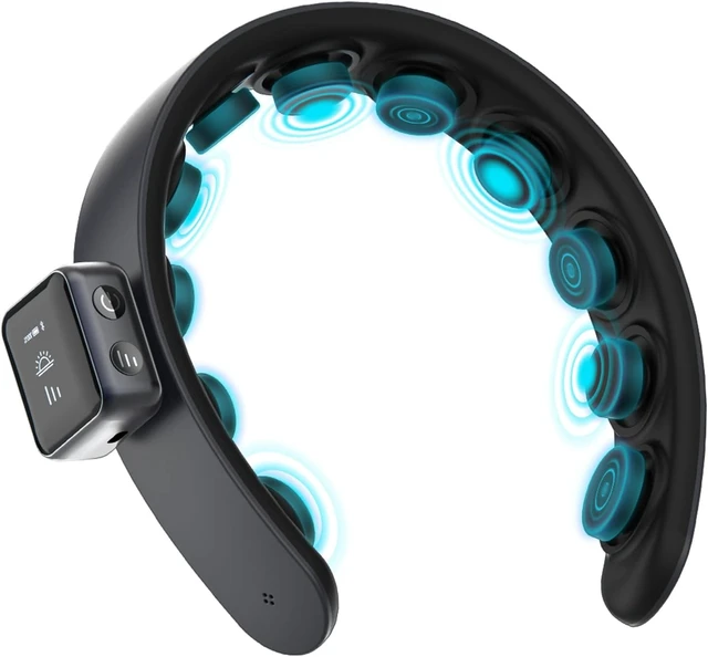 Alt view image 3 of 7 - H1 Fashion Hairband Head Massager - Slim & Lightweight, 11 Vibrating Heads, 5 Modes, 3 Intensities from Gentle Fingers to Acupressure (Deluxe, Black)