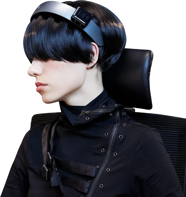 Alt view image 6 of 7 - H1 Fashion Hairband Head Massager - Slim & Lightweight, 11 Vibrating Heads, 5 Modes, 3 Intensities from Gentle Fingers to Acupressure (Deluxe, Black)