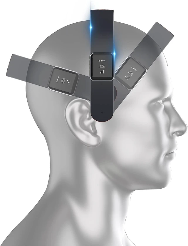 Alt view image 7 of 7 - H1 Fashion Hairband Head Massager - Slim & Lightweight, 11 Vibrating Heads, 5 Modes, 3 Intensities from Gentle Fingers to Acupressure (Deluxe, Black)