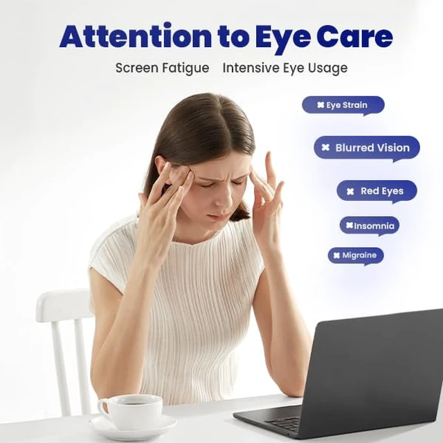 Alt view image 2 of 7 - EZOO Smart Eye Massager with Visualization Window, Five Built-in Modes and Adjustable Settings for Stress Relief, Headaches, and Sleep Aid