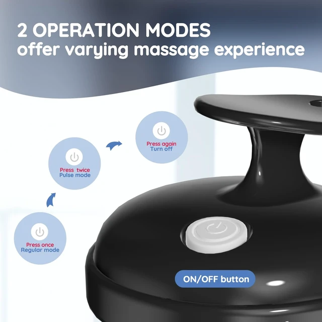 Alt view image 2 of 7 - Scalp Massager Electric Hair Growth Scrubber for Dandruff Removal | 2 Modes, rechargeable, Silicone Head Massager Relaxing, Shampoo Brush Cleansing Exfoliating for All Hair Types and Textures