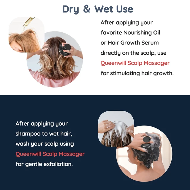 Alt view image 4 of 7 - Scalp Massager Electric Hair Growth Scrubber for Dandruff Removal | 2 Modes, rechargeable, Silicone Head Massager Relaxing, Shampoo Brush Cleansing Exfoliating for All Hair Types and Textures