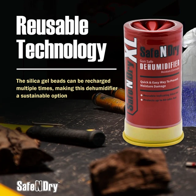 Alt view image 3 of 6 - XL Gun Safe Dehumidifier, 450g Reusable Silica Gel | Portable Moisture Absorber, Prevents Corrosion & Rust, Reusable Indicating Silica Gel Desiccant Canister for 60 Cubic Feet