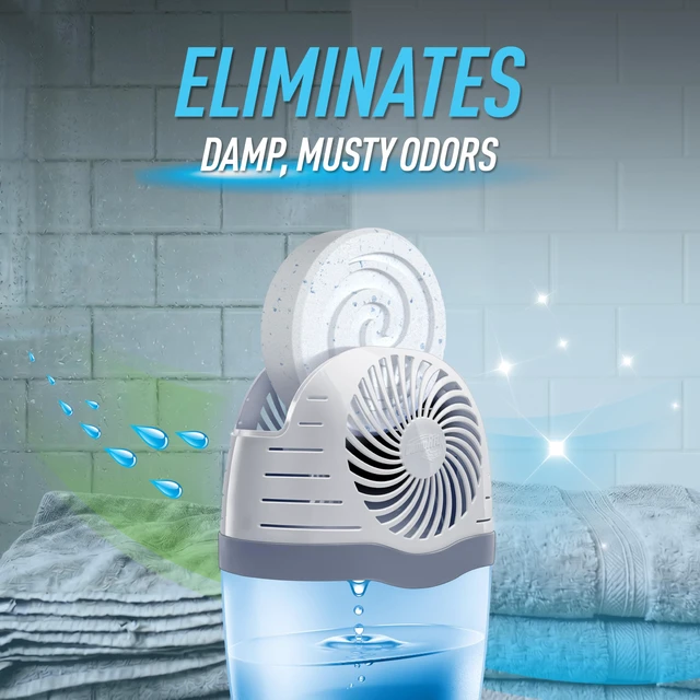 Alt view image 3 of 7 - Reusable Moisture Absorber with 4 Drop-In Tablets, Fresh Scent, 15.8 oz., Attract and Trap Excess Moisture & Eliminate Musty Odors for Cleaner, Fresher Air