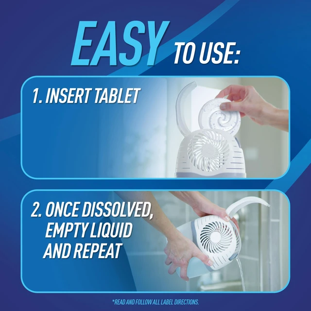 Alt view image 6 of 7 - Reusable Moisture Absorber with 4 Drop-In Tablets, Fresh Scent, 15.8 oz., Attract and Trap Excess Moisture & Eliminate Musty Odors for Cleaner, Fresher Air