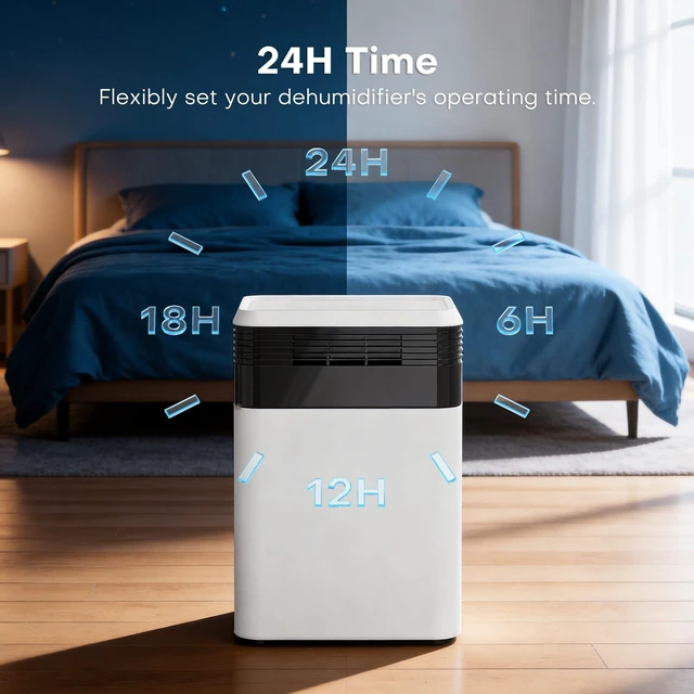 Alt view image 6 of 7 - Dehumidifier 101 OZ, Dehumidifier for Bedroom (1000 sq. ft) | Sleep Mode, Humidity Display, Dehumidifiers for Home, Bathroom, Basement, RV & Closet