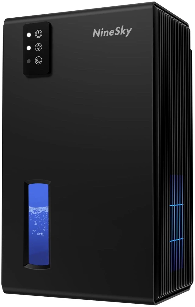 Main image of Dehumidifiers for Home, 1000 Sq Ft Dehumidifier with 95oz Tank Auto Shutoff | Quiet for Bedroom, Bathroom and Basement with Sleep Mode 7-Color LED Light, Black