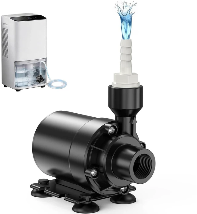 Main image of Upgraded Smart Automatic Dehumidifier Pump 15FT High Lift Vertical Drain Over 100FT Horizontal IPX8 Fully Submersible Mini Drain Pump Auto Water Level Detection Fit for Basement Laundry Room