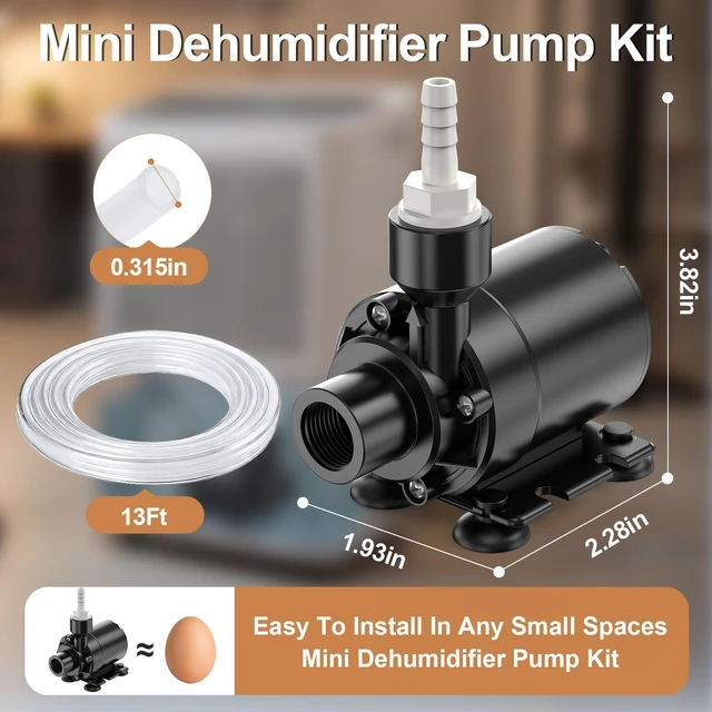 Alt view image 4 of 7 - Upgraded Smart Automatic Dehumidifier Pump 15FT High Lift Vertical Drain Over 100FT Horizontal IPX8 Fully Submersible Mini Drain Pump Auto Water Level Detection Fit for Basement Laundry Room
