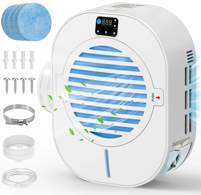 Main image of 4-in-1 Indoor Dryer Vent With Dehumidifier for Protect Furniture | Electric Dryer Kit Lint Trap Intelligent Temperature and Humidity Display apartments condos basements garages