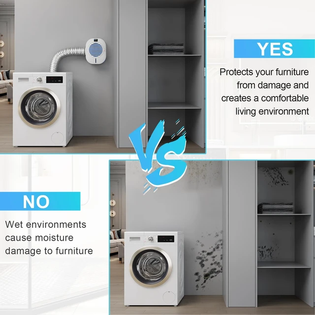 Alt view image 4 of 7 - 4-in-1 Indoor Dryer Vent With Dehumidifier for Protect Furniture | Electric Dryer Kit Lint Trap Intelligent Temperature and Humidity Display apartments condos basements garages