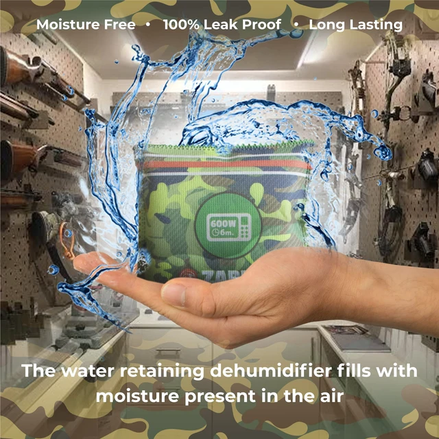 Alt view image 4 of 6 - Gun Safe Dehumidifier Camouflage Rechargeable Desiccant - 4 Pack | Reusable Moisture Absorber & Desiccant Packs for Gun Safe, Cabinet & Storage - Safe Humidity Absorber - Prevents Rust & Mold