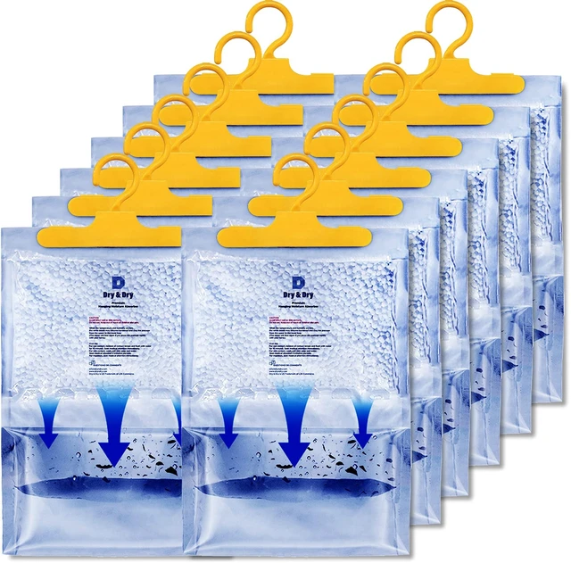 Main image of Premium Moisture Absorbers Dehumidifiers for Home, Basement, Bedroom, Small Dehumidifiers - Blue & White (Pack of 12) 14 ounce