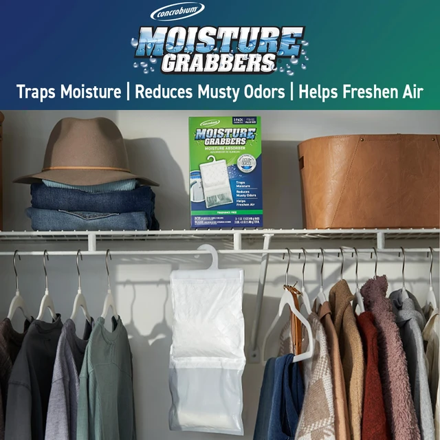 Alt view image 2 of 7 - Moisture Grabbers, 3-Pack 17.5 oz Bags (Fragrance-Free) Powerful Moisture Absorber with Anti-Leak Gel, Covers Up to 350 cu ft, Eliminates Musty Odors for Fresher Air