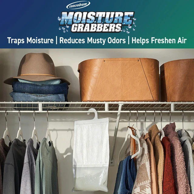 Alt view image 3 of 7 - Moisture Grabbers, 3-Pack 17.5 oz Bags (Fragrance-Free) Powerful Moisture Absorber with Anti-Leak Gel, Covers Up to 350 cu ft, Eliminates Musty Odors for Fresher Air
