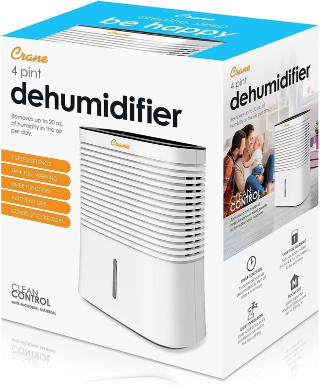 Alt view image 6 of 6 - Compact Dehumidifier for 300 Sq Ft Rooms, 0.5 Gallon Tank, For Basements, Bedrooms, Offices, Portable Dehumidifier, Auto Shut-Off, Whisper Quiet