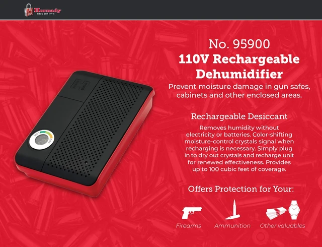 Alt view image 3 of 7 - Rechargeable Dehumidifier 95900 - Portable Moisture Absorbers with Silica Gel to Prevent Moisture Damage for Gun Safe Accessories, Firearms, & More in Gun Safes & Cabinets, Closets, & Pantries
