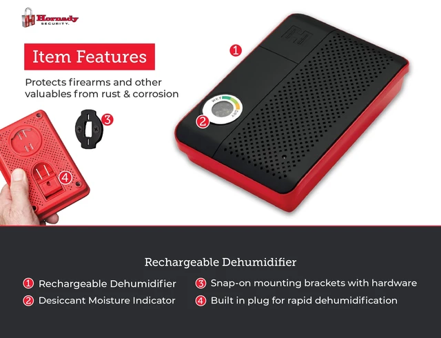 Alt view image 4 of 7 - Rechargeable Dehumidifier 95900 - Portable Moisture Absorbers with Silica Gel to Prevent Moisture Damage for Gun Safe Accessories, Firearms, & More in Gun Safes & Cabinets, Closets, & Pantries