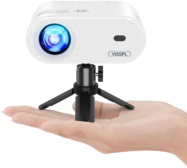 Main image of Mini Projector, VISSPL Full HD 1080P Video Projector, Portable Outdoor Projector with Tripod, Kids Gift, Home Theater Movie Phone Projector Compatible with Android/iOS/Windows