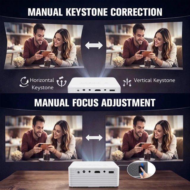 Alt view image 6 of 7 - Mini Projector for iPhone 1080P Support Portable Movie Projector | Small Projector For Bedroom/Outdoor Projector with Tripod Stand Supports Smartphones/TV Stick/HDMI/USB