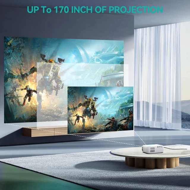 Alt view image 6 of 7 - Mini Movie Projector with Wired Screen Mirroring, Support HDMI USB Type-C | Projector Support Phone Screen Mirroring via Data Cable, HDMI USB Type-C, Compatible with Laptop TV Stick