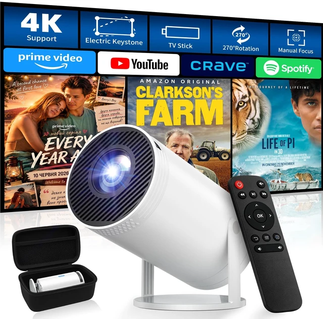 Main image of Mini Projector, Native 1080P Portable Projector with Carrying Case | 4K Support, Portable Size with Carrying Bag, Outdoor Movie Time, Indoor& Outdoor Use