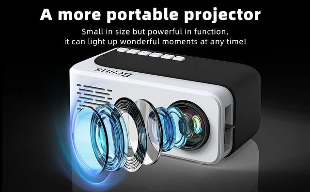 Alt view image 4 of 7 - SEXZCUSKT Mini Projector, HD 1080P WiFi Video Projector, Portable Outdoor Projector with Tripod, Gift for Kids, Home Theater Movie Phone Projector Compatible with USB, AV, Smartphone/Tablet/Laptop