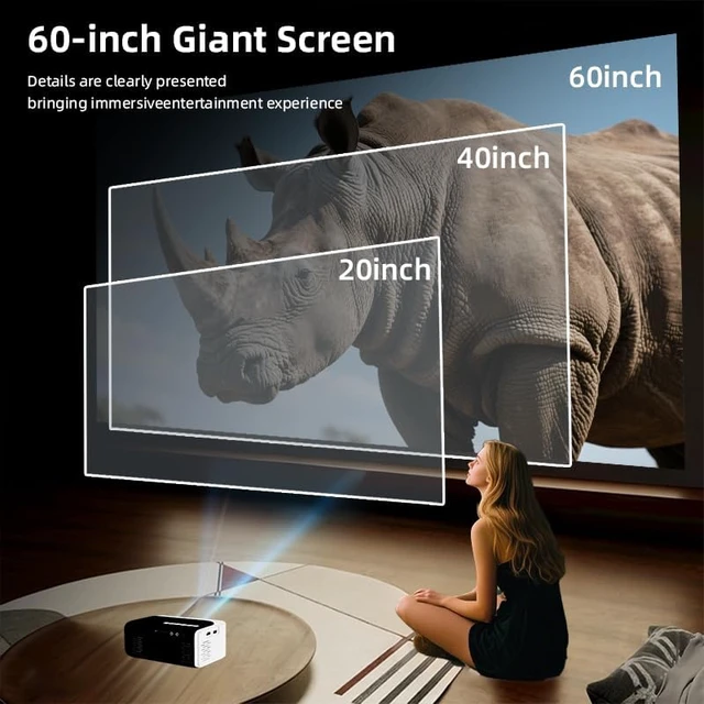 Alt view image 5 of 7 - SEXZCUSKT Mini Projector, HD 1080P WiFi Video Projector, Portable Outdoor Projector with Tripod, Gift for Kids, Home Theater Movie Phone Projector Compatible with USB, AV, Smartphone/Tablet/Laptop