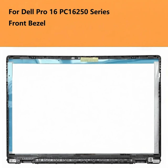 Alt view image 2 of 6 - CCGDZKJ Replacement Front Bezel for Dell Pro 16 PC16250, PC16255 | DR9PF, 0DR9PF, Gray Hinge Caps, Single Camera Hole