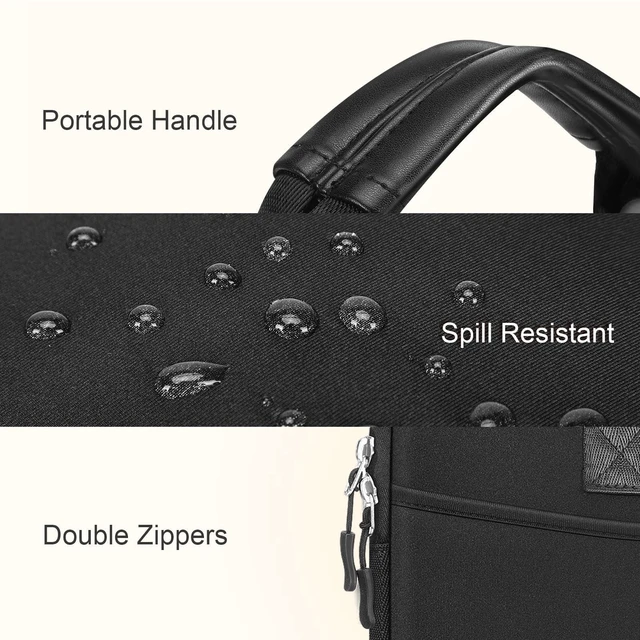 Alt view image 9 of 12 - Laptop Case 13.3 inch,13-14 inch Laptop Sleeve with Handle,Neoprene Computer Bag with Curved Pocket Compatible with MacBook Air 13/Pro 13/Pro 14 M5 M4 M3 M2 M1,HP Dell Acer ASUS Lenovo Notebook, Black