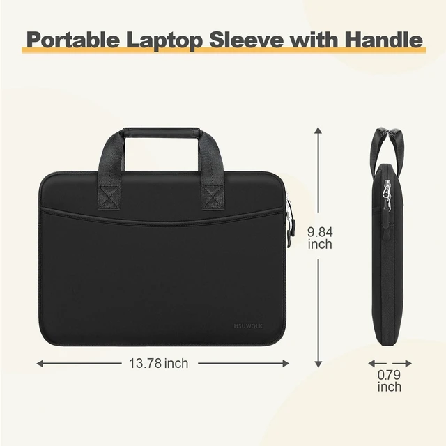 Alt view image 10 of 12 - Laptop Case 13.3 inch,13-14 inch Laptop Sleeve with Handle,Neoprene Computer Bag with Curved Pocket Compatible with MacBook Air 13/Pro 13/Pro 14 M5 M4 M3 M2 M1,HP Dell Acer ASUS Lenovo Notebook, Black