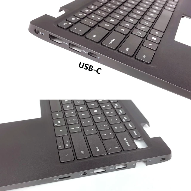 Alt view image 3 of 6 - CCGDZKJ 04PX9K Replacement Upper Case Palmrest for Dell Latitude 14 3420 | for Latitude E3420, US Non-backlit Keyboard, USB-C Port, Black Plastic Top Cover