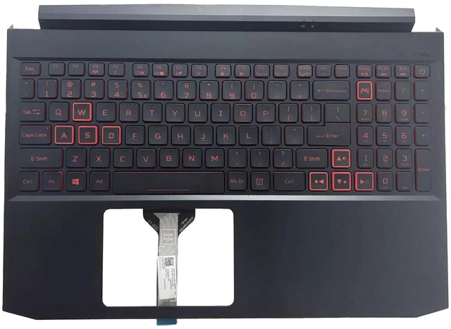 Main image of Wuntenphy New Replacement for Acer Nitro 5 AN515-45 57 N20C1 AN515-56 Laptop Palmrest Upper Case Red Backlit Keyboard Assembly Part 6B.QEXN2.001 6B.QB9N2.011 6B.QCBN2.001