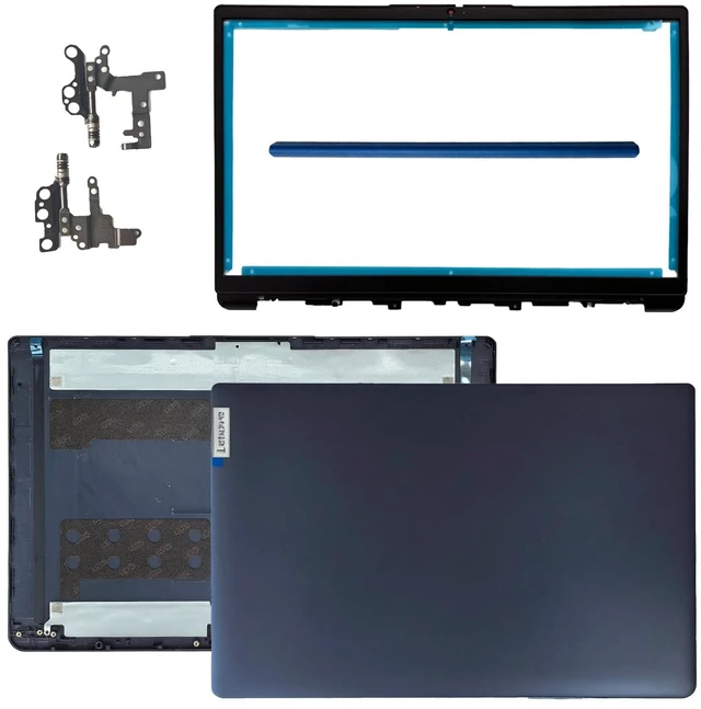 Main image of CCGDZKJ Replacement LCD Back Cover Kit for Lenovo IdeaPad 1-15ADA7 | Ideapad 1 15AMN7, Blue Top Lid with Bezel and Hinges with Hinge Cap, 5CB1F36623, 5CB1R29778, Laptop Repair Parts