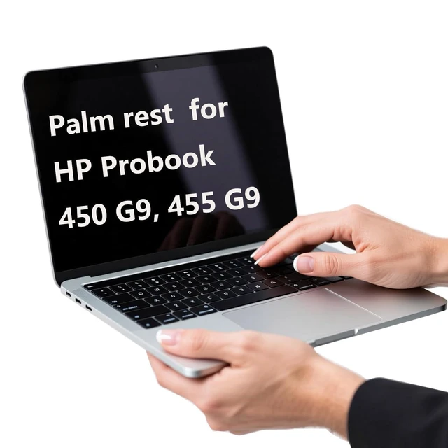Alt view image 6 of 6 - CCGDZKJ N01933-001 Replacement Upper Case Palmrest for HP Probook 450 G9 | for HP Probook 455 G9, US Layout Backlit Keyboard and SIM Card Slot, Silver Metal Top Cover
