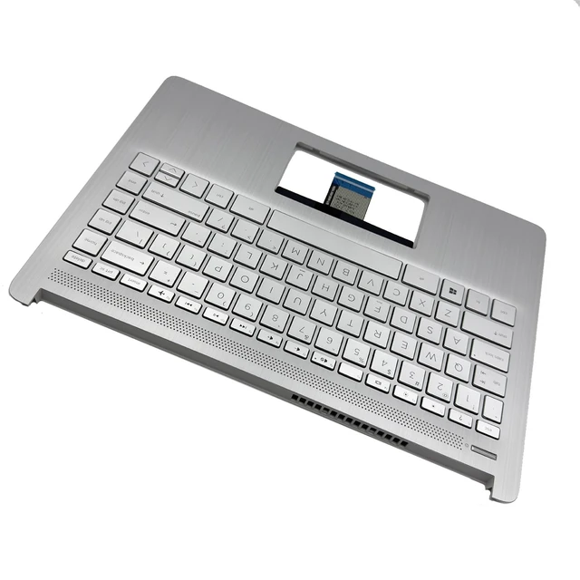 Alt view image 4 of 7 - L88200-001 Replacement for Hp 14T-DQ200 14-DQ 14-FQ 14s-dq 14s-dr 14s-fq Laptop Upper case Palmrest Assembly Part with Non-Backlit US Keyboard Sliver