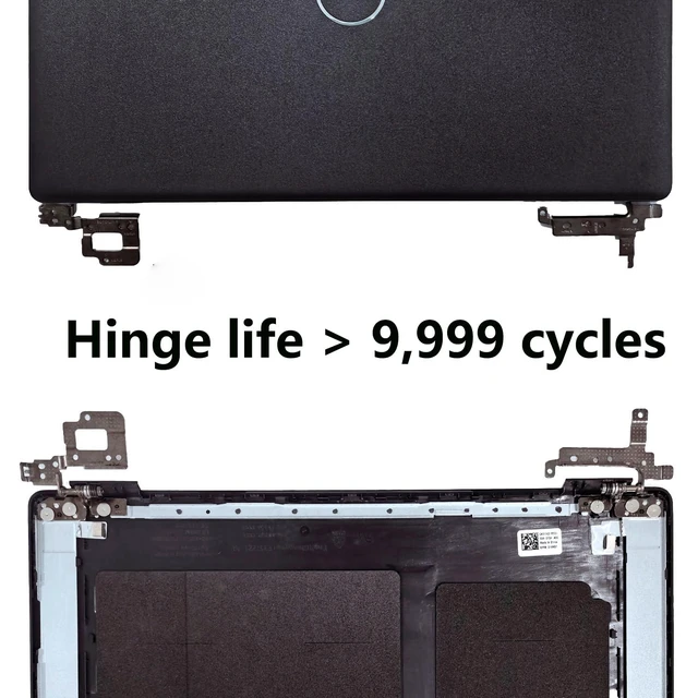 Alt view image 3 of 6 - 017XCF Replacement LCD Back Cover Kit for Dell Latitude 15 3520, E3520 | Top Lid with Bezel and Hinges, 17XCF, Black Plastic, Left and Right Hinges, Business Laptop Repair Parts