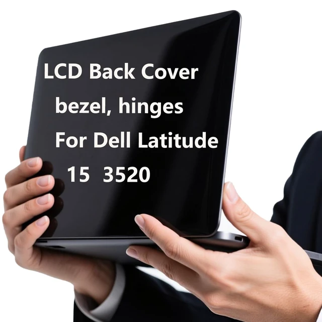 Alt view image 6 of 6 - 017XCF Replacement LCD Back Cover Kit for Dell Latitude 15 3520, E3520 | Top Lid with Bezel and Hinges, 17XCF, Black Plastic, Left and Right Hinges, Business Laptop Repair Parts
