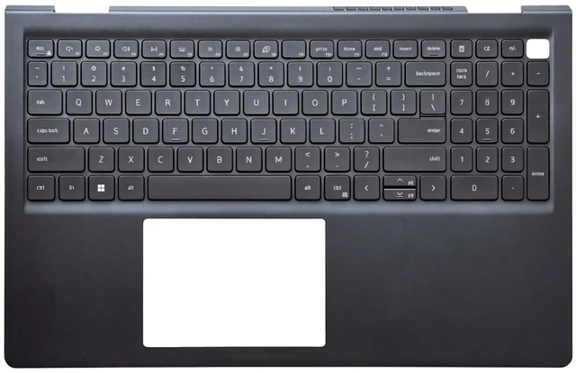 Main image of CCGDZKJ Replacement Upper Case Palmrest for Dell Inspiron 15 3510, 3511 | for Dell Inspiron 15 3515, 3520, 0418CV, 418CV, USB-A Port, US Layout Keyboard, Black Plastic Top Cover