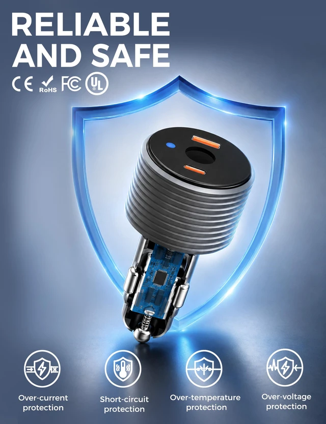 Alt view image 4 of 7 - 72W Max Stable Voltage Boost Starlink Mini Car Adapter, 3-in-1 Car Charger | 12V to 24V DC Boost Converter, Dual USB Ports, Heat-Resistant Aluminum Housing, Smart Chip, Car Adapter for Cars/Trucks/RVs