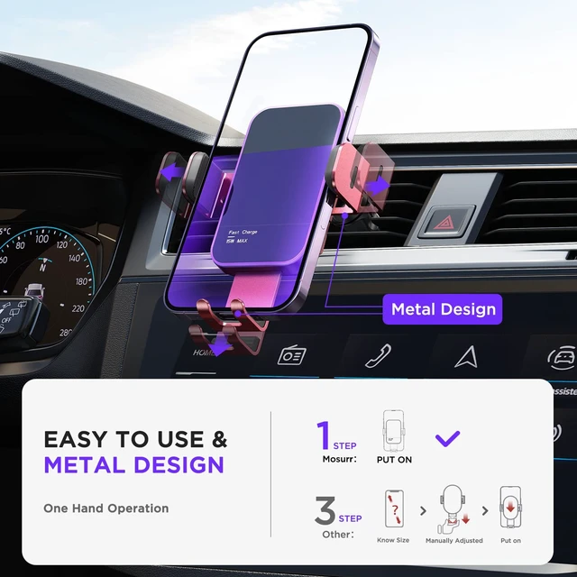 Alt view image 5 of 7 - Wireless Car Charger,7 Colored RGB BacklitMosurr 15W Auto Clamping Car Charger Phone Mount Holder fit for iPhone 15 14 13 12 Mini Pro Max 11 XR XS, Samsung Galaxy S24 Ultra S23 S22 S21+ Note 20, etc