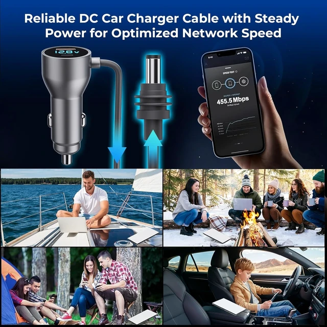 Alt view image 6 of 7 - Starlink Mini Car Adapter, Starlink Mini Car Charger, 3-in-1 DC Power Cable with 12V-48V Cigarette Lighter Adapter,PD 30W + USB-A 30W + DC 72W Car Power Supply for Trucks, RVs, Boats(10.1Ft)