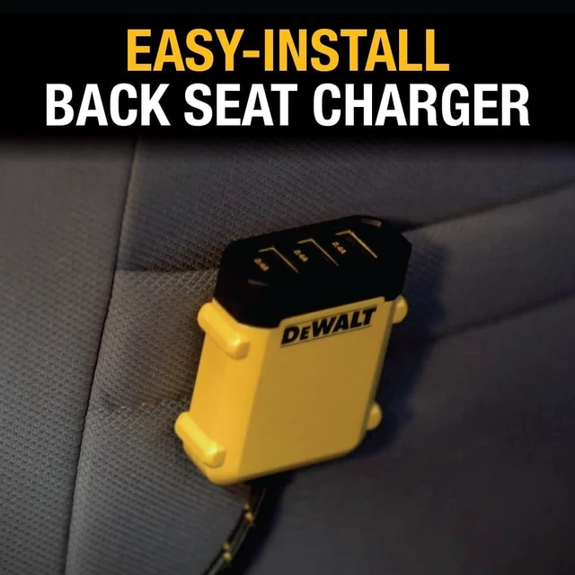 Alt view image 7 of 7 - DEWALT Heavy Duty 72W 5 Port USB Car Charger Multiport, iPhone 17 Multi USB | Car Charger, Fast Charge PD & QC3.0 Cigarette Lighter Adapter w/ 6FT Cable, Type C Front