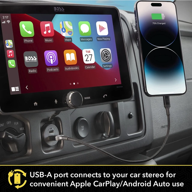 Alt view image 3 of 7 - Scosche PowerVolt Dash Port 27W USB-C Car Charger with Data Pass-Through | USB Relocator for Apple CarPlay & Android Auto with 27W USB-C Charging and USB-A Port for Data Pass-Through Only