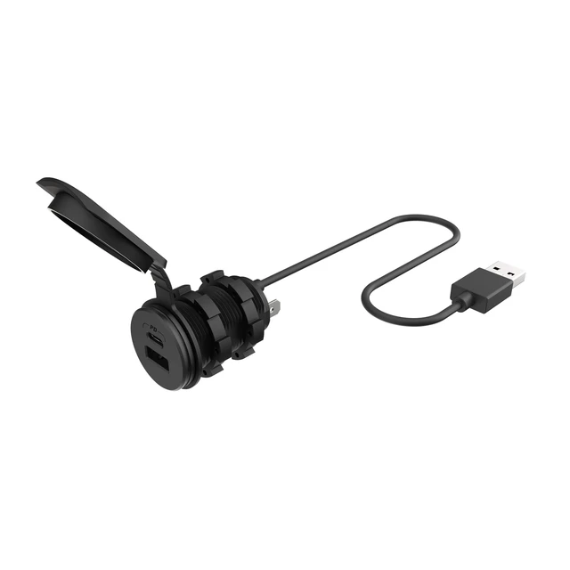 Alt view image 7 of 7 - Scosche PowerVolt Dash Port 27W USB-C Car Charger with Data Pass-Through | USB Relocator for Apple CarPlay & Android Auto with 27W USB-C Charging and USB-A Port for Data Pass-Through Only