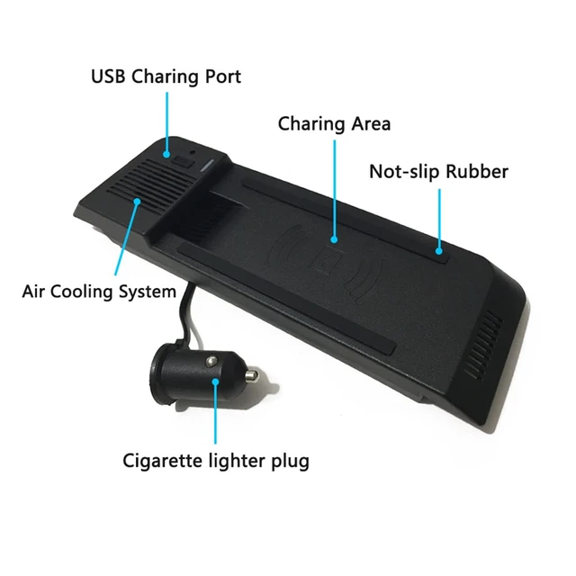 Alt view image 2 of 7 - JOYSOG 15W Wireless Car Charger for Audi 2010-2018 Q5/2008-2014 A5/2009-2016 S5/2012-2014 RS5/2014-2017 SQ5/2008-2016 A4L/2012-2014 A4 allroad Charging Pad