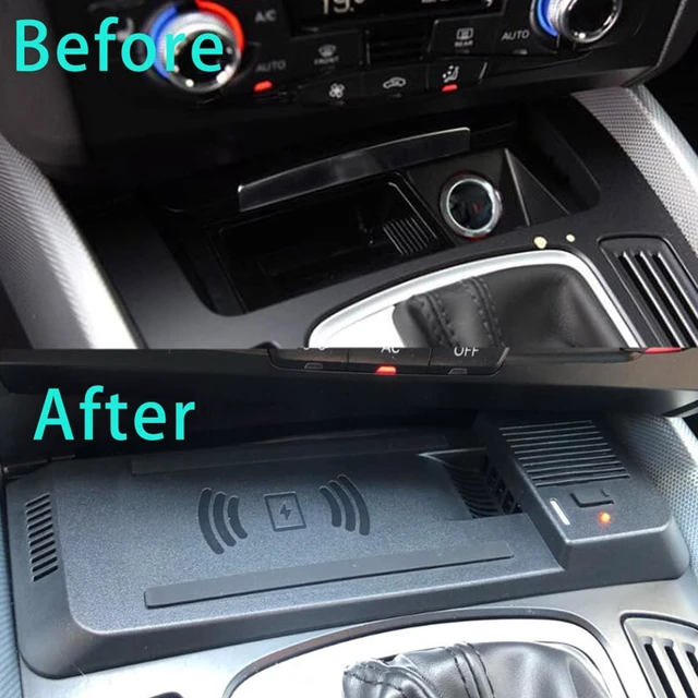 Alt view image 4 of 7 - JOYSOG 15W Wireless Car Charger for Audi 2010-2018 Q5/2008-2014 A5/2009-2016 S5/2012-2014 RS5/2014-2017 SQ5/2008-2016 A4L/2012-2014 A4 allroad Charging Pad