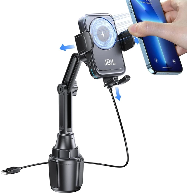 Main image of Wireless Car Charger Car Cup Phone Holder 15W Fast Charging Auto Clamping | Car Charger Dual Port PD&QC3.0 for iPhone16/15/14/13/12/11 Pro Max Xs, Samsung Galaxy S24 Ultra S23 S22 S21 S20