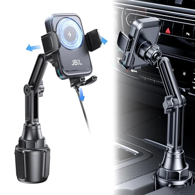 Alt view image 7 of 7 - Wireless Car Charger Car Cup Phone Holder 15W Fast Charging Auto Clamping | Car Charger Dual Port PD&QC3.0 for iPhone16/15/14/13/12/11 Pro Max Xs, Samsung Galaxy S24 Ultra S23 S22 S21 S20
